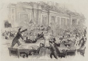 En scene i Hall of Representatives, Washington av Thomas Nast
