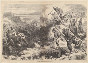 Et svart regiment i aksjon fra Harpers Weekly, 14. mars 1863. av Thomas Nast