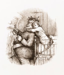 Fanget! Illustrasjon med julenissen av Thomas Nast