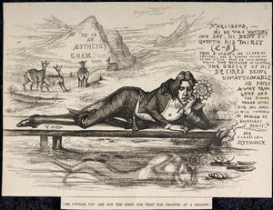 Oscar Wilde som Narcissus (med en inskripsjon) (gravering)