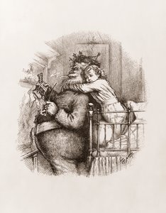 Julenissen av Thomas Nast, ca. 1892 (s/hv gravering)