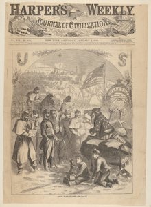 Julenissen i leiren fra Harpers Weekly, 3. januar 1863.