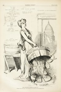 Dette karet har ingen bunn å stå på, 1875 (tregravering) av Thomas Nast