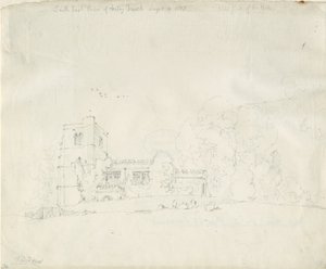 Arley Church: blyanttegning, 4. september 1837 av Thomas Peploe Wood