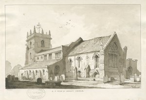 Audley Church: sepia-tegning av Thomas Peploe Wood