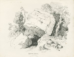 Biddulph - "Gawton Stone": penn- og blekktegning, 1836 av Thomas Peploe Wood
