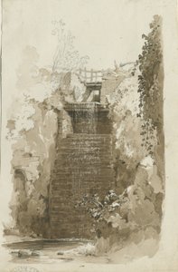 Biddulph - landlig utsikt: penn- og vasketegning, 8. juni 1837 (tegning) av Thomas Peploe Wood