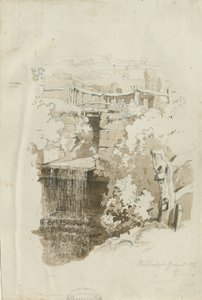 Biddulph - landlig utsikt: blyant- og vasketegning, 8. juni 1837 (tegning) av Thomas Peploe Wood