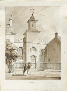 Fazeley Chapel: penn og vask tegning av Thomas Peploe Wood