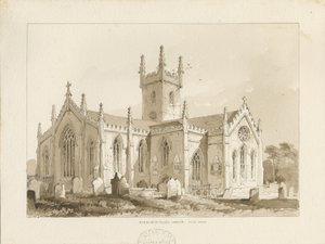 Handsworth Church: sepia-tegning av Thomas Peploe Wood