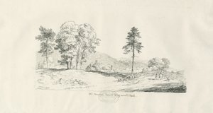 Haywood Park - Old Manor House: penn- og blekktegning av Thomas Peploe Wood