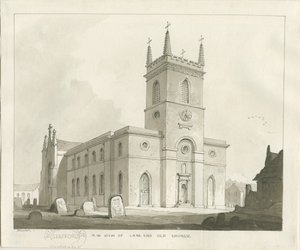 Lane End Church (Longton): sepia-tegning av Thomas Peploe Wood