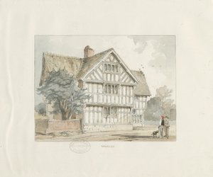 Madeley - Old House: akvarellmaling av Thomas Peploe Wood