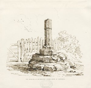 Moreton - Stone Cross forblir i Chatwell: pennetegning, 1838 av Thomas Peploe Wood