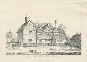 Newborough Hall: pennetegning, 1836 av Thomas Peploe Wood