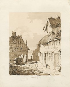 Penkridge Town: sepia-tegning av Thomas Peploe Wood