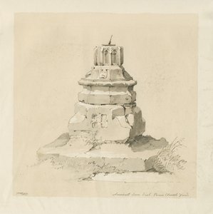 Penn Church-yard - Solur: sepia tegning av Thomas Peploe Wood