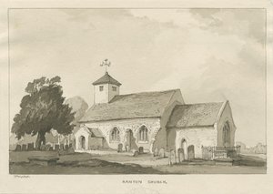 Ranton Church: sepia-tegning av Thomas Peploe Wood
