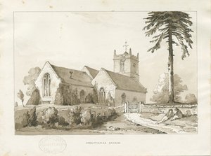 Sheriffhales kirke: sepia vasketegning, nd [?1838] (tegning) av Thomas Peploe Wood