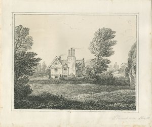 Standon Hall: penn- og blekktegning, og [midten av 1800-tallet] (tegning) av Thomas Peploe Wood