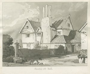 Standon Hall: sepia-tegning av Thomas Peploe Wood