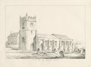 Tatenhill Church: penn- og blekktegning av Thomas Peploe Wood