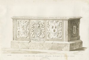 Grav i Biddulph Church - William Bowyer: sepia-tegning av Thomas Peploe Wood