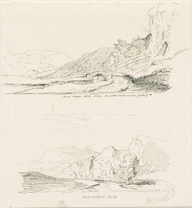Wetton Mill: penn- og blekktegning, nd [1817-1845] av Thomas Peploe Wood