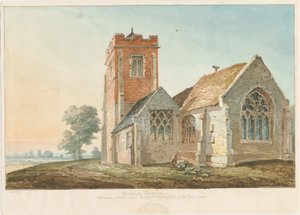 Wychnor kirke: akvarellmaling av Thomas Peploe Wood