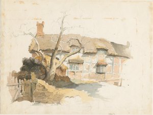Wolseley - Hytte: vannfargemaleri, nd [1817-1845] av Thomas Peploe Wood