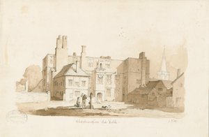 Wolverhampton - The Old Hall: sepia-tegning, nd [c 1838] (tegning) av Thomas Peploe Wood