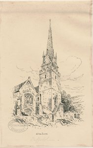 Wombourne Church: sinkograf, og [midten av 1800-tallet] (tegning) av Thomas Peploe Wood