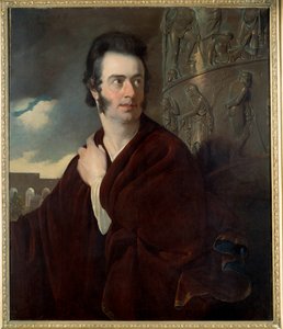 Antatt portrett av Lord Byron (1788 - 1824) britisk poet. Maleri av Thomas Phillips (1770-1845) Ec. Ang.
