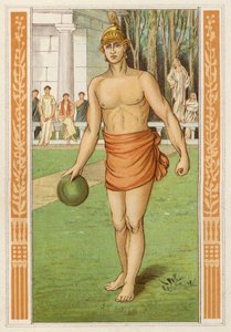 Perseus erobrer ved lekene i Larissa (farge litho)
