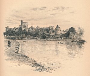 Windsor Castle fra elven, 1902 av Thomas Robert Way