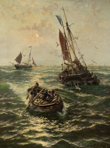 Putting the Catch Ashore (olje på lerret)