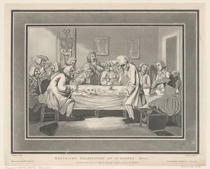Roderick's Examination at Surgeon's Hall, 12. mai 1800., 12. mai 1800. Skapere: Thomas Rowlandson, Joseph Constantine Stadler.