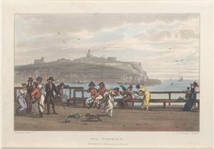 Spa Terrace, fra Poetical Sketches of Scarborough, 1813., 1813. Skapere: Thomas Rowlandson, Joseph Constantine Stadler, J. Bluck. av Thomas Rowlandson, Joseph Constantine Stadler, J. Bluck