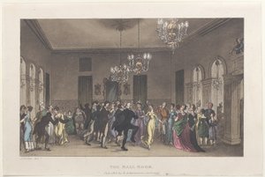 The Ball Room, fra Poetical Sketches of Scarborough, 1813., 1813. Skapere: Thomas Rowlandson, Joseph Constantine Stadler, J. Bluck. av Thomas Rowlandson, Joseph Constantine Stadler, J. Bluck