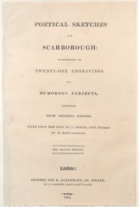Tittelside, fra Poetical Sketches of Scarborough, 1813., 1813. Skapere: Thomas Rowlandson, Joseph Constantine Stadler, J. Bluck. av Thomas Rowlandson, Joseph Constantine Stadler, J. Bluck