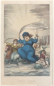 Widow Ducker & Her Nymphs, fra Poetical Sketches of Scarborough, 1813., 1813. Skapere: Thomas Rowlandson, Joseph Constantine Stadler, J. Bluck. av Thomas Rowlandson, Joseph Constantine Stadler, J. Bluck