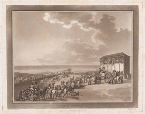 Race Ground An Excursion to Brighthelmstone, 1. juni 1790., 1. juni 1790. Skapere: Thomas Rowlandson, Samuel Alken.