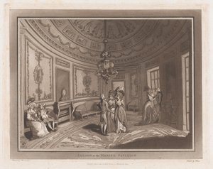 Saloon at the Marine Pavilion An Excursion to Brighthelmstone, 1. juni 1790., 1. juni 1790. Skapere: Thomas Rowlandson, Samuel Alken.