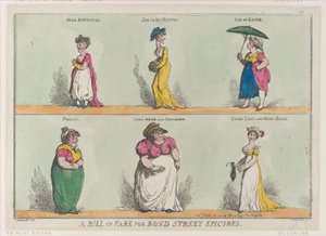 A Bill of Fare for Bond Street Epicures!!, 25. oktober 1808., 25. oktober 1808. av Thomas Rowlandson