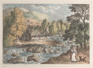 En foss i Cornwall av Thomas Rowlandson