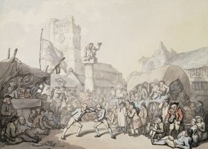 En kornisk brytekamp, av Thomas Rowlandson