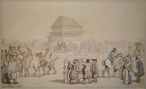 Et overfylt løpsmøte av Thomas Rowlandson