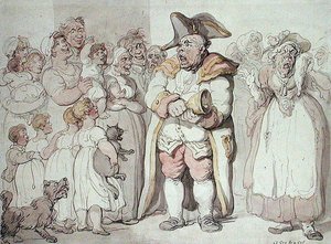 A Cry for a Cat (penn og blekk og akvarell på papir) av Thomas Rowlandson