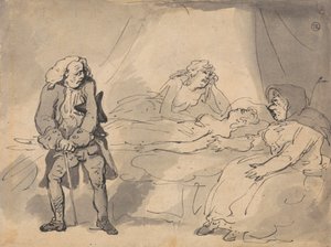 En dødsleiescene av Thomas Rowlandson