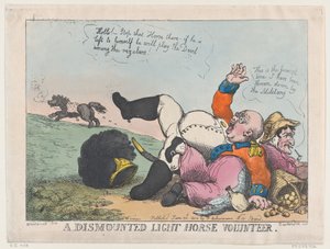 En frivillig lett hest av montert, 30. juni 1804., 30. juni 1804. av Thomas Rowlandson
